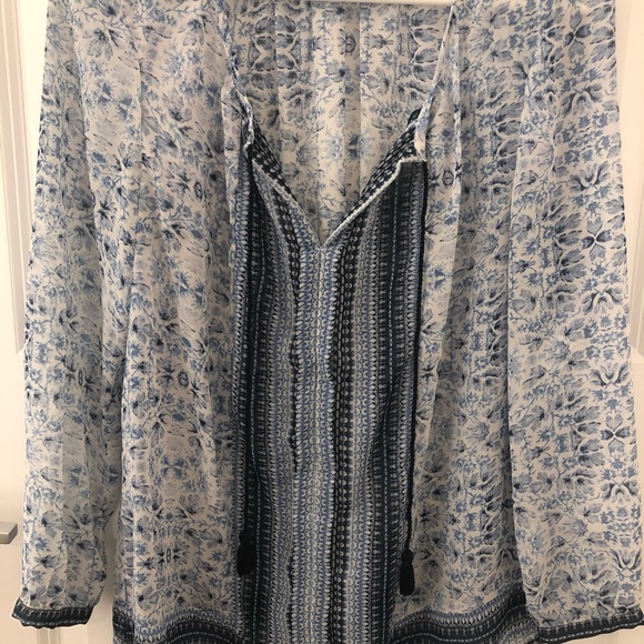 Lucky Brand sheer patterned blouse - Picture 2 of 5
